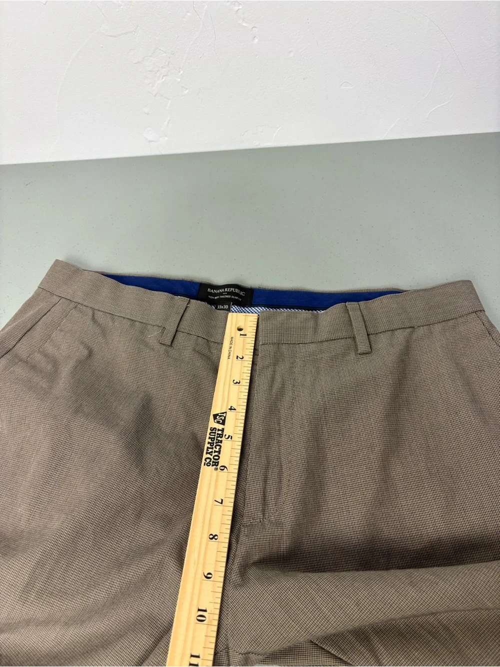 Banana Republic Men's Dress Pants Slacks 33x28 Cotton Preppy Career Office HEM